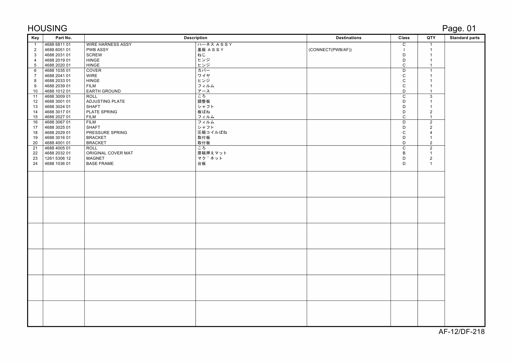 Konica-Minolta Options AF-12 DF-218 Parts Manual-3